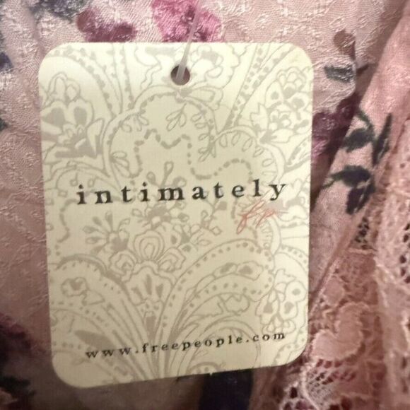 Free People Take It Away Floral Sleeveless Bodysuit Women M Pink‎ Boho Lace NWT - Picture 4 of 12